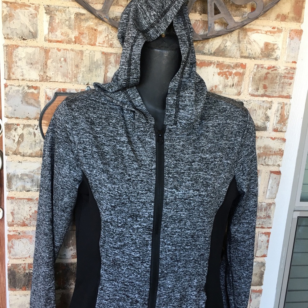 Hoodie full zipper Size s with front pocket grey